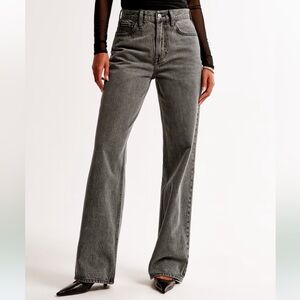 Abercrombie High Rise Loose Jean Dark Gray Size 25